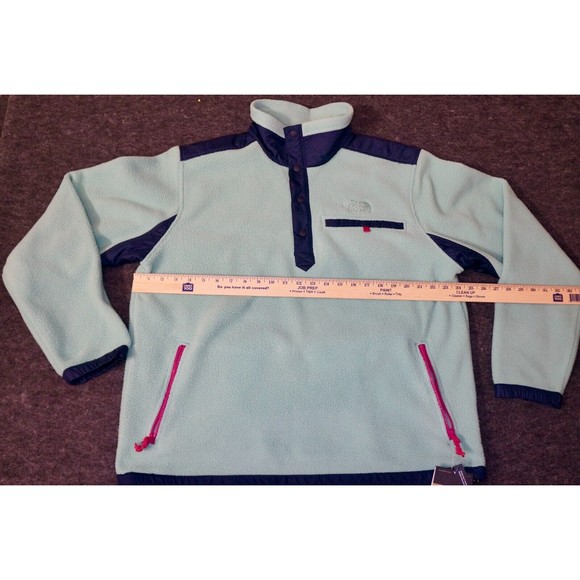 The North Face Sweater Mens Blue 1/4 Snap Pullover Long Sleeve Royal Arch - Picture 5 of 9